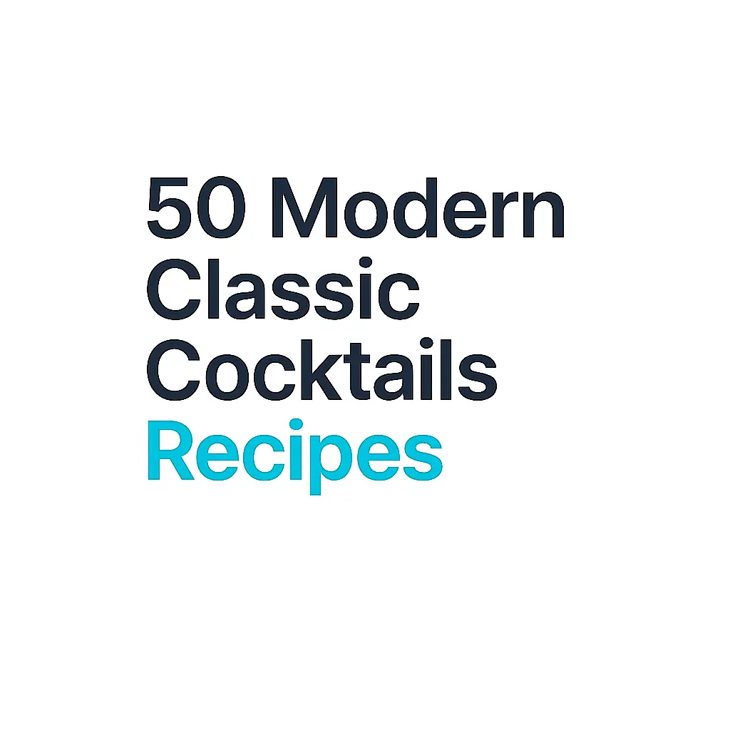 Editable Modern Cocktail Recipes, Classic Cocktail Recipe, Bartender guide, training document