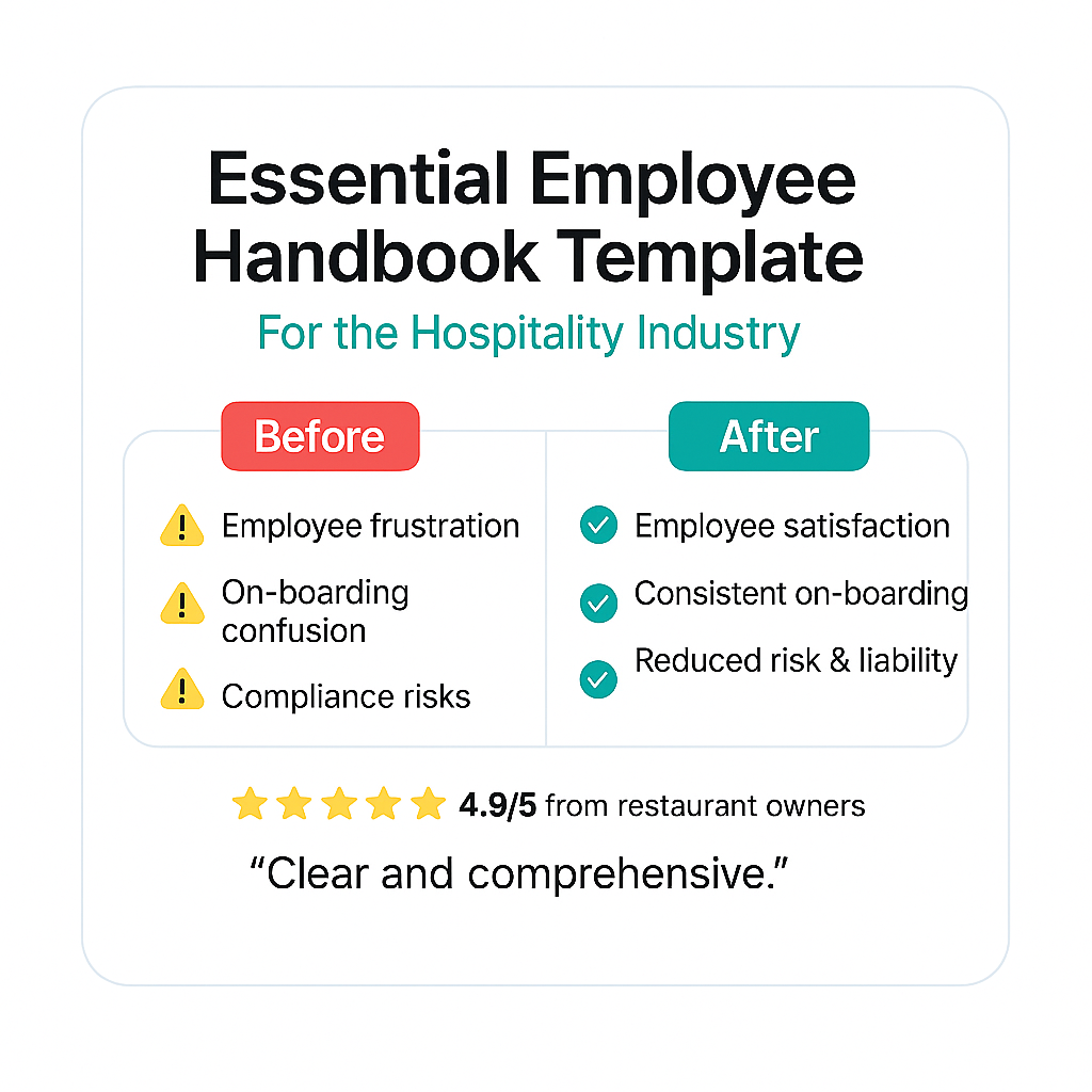 Restaurant Employee Handbook Template RevCheck