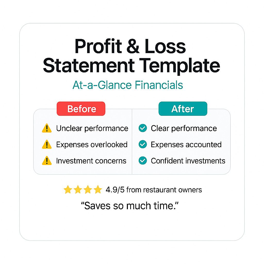 Restaurant Profit & Loss Yearly Template RecCheck