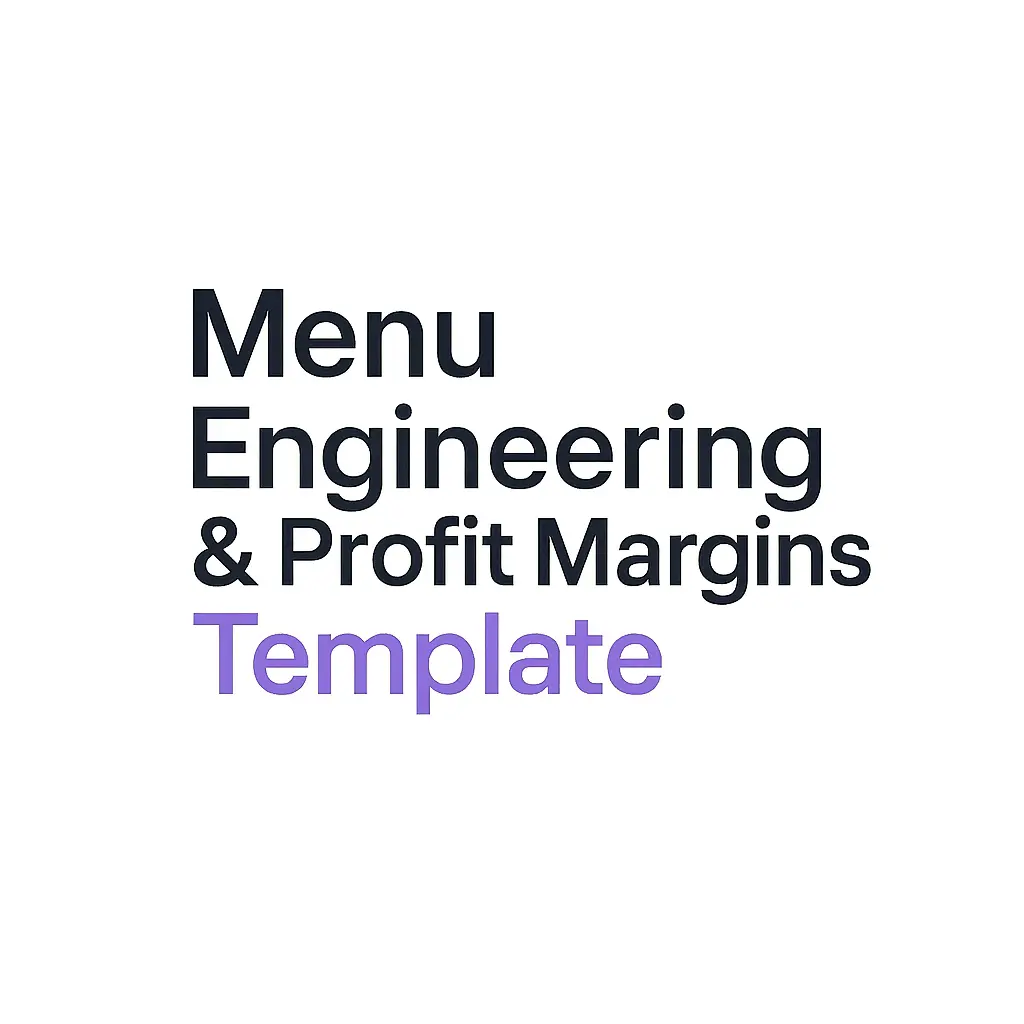 Menu Engineering
Profit Margin Template
Hospitality Documents
Hospitality Templates
Templates for Restaurants