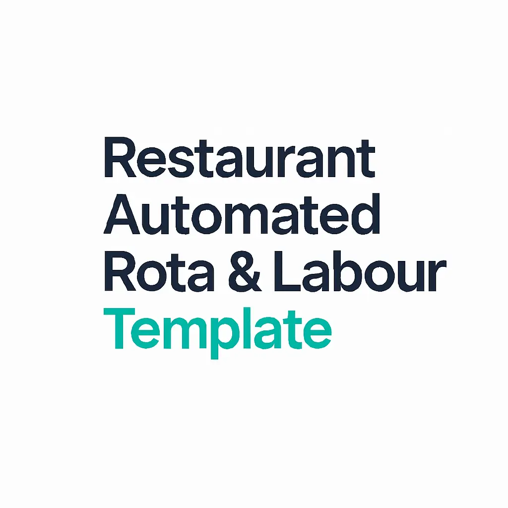 “Automated Excel rota and labour cost tracking template for restaurants and hospitality businesses.”