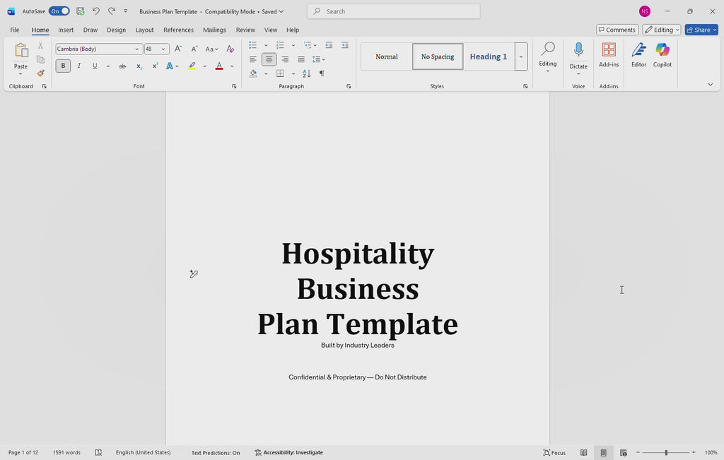Restaurant & Bar Business Plan Template